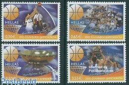 Delcampe - Greece 2005 EC Basketball 4v, Mint NH, History - Sport - Europa Hang-on Issues - Basketball - Sport (other And Mixed) - Neufs