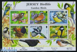Delcampe - Jersey 2007 Garden Birds 6v M/s, Mint NH, Nature - Birds - Jersey