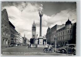 Delcampe - Straubing Theresienplatz Dreifaltigkeitssaeule Stadtturm - Straubing