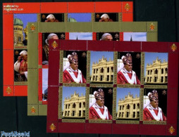 Delcampe - Vatican 2007 Popes Travels 3 M/s, Mint NH, Religion - Pope - Religion - Neufs