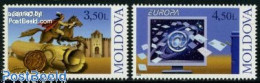 Delcampe - Moldova 2008 Europa, The Letter 2v, Mint NH, History - Nature - Science - Europa (cept) - Horses - Computers & IT - Post - Informatique