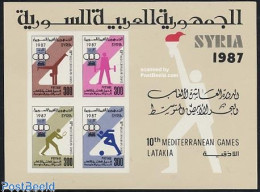 Delcampe - Syria 1987 Mediterranean Games S/s, Mint NH, Sport - Football - Sport (other And Mixed) - Weightlifting - Pesistica