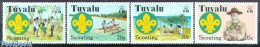 Delcampe - Tuvalu 1977 Scouting 4v, Mint NH, Sport - Kayaks & Rowing - Scouting - Remo