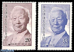 Delcampe - Korea, South 1956 President Rhee 2v, Unused (hinged), History - Politicians - Corée Du Sud