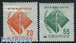 Delcampe - Korea, South 1956 Olympic Games Melbourne 2v, Mint NH, Sport - Olympic Games - Corée Du Sud