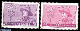 Delcampe - Korea, South 1957 Scouting 2v, Mint NH, Sport - Scouting - Corée Du Sud