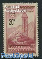 Delcampe - Andorra, French Post 1935 Def. Overprint 20c On 50c 1v, Unused (hinged), Religion - Churches, Temples, Mosques, Synago.. - Unused Stamps