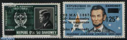 Delcampe - Dahomey 1967 J.F. Kennedy 2v, Mint NH, History - American Presidents - Autres & Non Classés