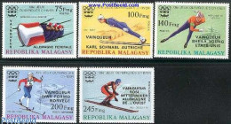 Delcampe - Madagascar 1976 Olympic Winter Winners 5v, Mint NH, Sport - (Bob) Sleigh Sports - Olympic Winter Games - Skating - Ski.. - Invierno