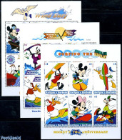 Delcampe - Antigua & Barbuda 1999 Mickey Mouse 18v (3 M/s), Mint NH, Sport - Sailing - Art - Disney - Vela
