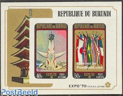Delcampe - Burundi 1970 Expo Osaka S/s Imperforated, Mint NH, History - Various - Flags - World Expositions - Autres & Non Classés