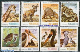 Delcampe - Mozambique 1981 Animals 8v, Mint NH, Nature - Animals (others & Mixed) - Birds - Giraffe - Reptiles - Snakes - Turtles - Mozambique