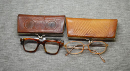 Delcampe - Lot 2 Vintage USSR Prescription Glasses In Cases - Lunettes