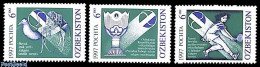 Delcampe - Uzbekistan 1997 Tennis Games 3v, Mint NH, Nature - Sport - Animals (others & Mixed) - Tennis - Tennis