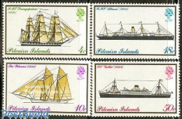 Delcampe - Pitcairn Islands 1975 Ships 4v, Mint NH, Transport - Post - Ships And Boats - Poste