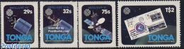 Delcampe - Tonga 1983 World Communication Year 4v, Mint NH, Science - Transport - Int. Communication Year 1983 - Stamps On Stamps.. - Télécom