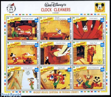 Delcampe - Saint Vincent 1992 Clock Cleaners 9v M/s, Mint NH, Art - Clocks - Disney - Horlogerie