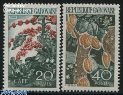 Delcampe - Gabon 1968 Coffee & Cacao 2v, Mint NH, Nature - Flowers & Plants - Fruit - Nuovi