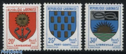 Delcampe - Gabon 1969 City Arms 3v, Mint NH, History - Coat Of Arms - Nuovi