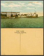 Delcampe - Curacao D.W.I. Old Colour Postcard Entrance To The Harbor Harbour Boats Panorama - Curaçao