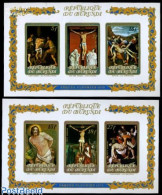 Delcampe - Burundi 1973 Easter 2 S/s Imperforated, Mint NH, Religion - Religion - Art - Paintings - Autres & Non Classés
