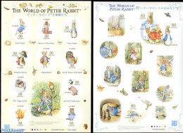 Delcampe - Japan 2011 The World Of Peter Rabbit 20v (2 M/s) S-a, Mint NH, Nature - Cats - Hedgehog - Owls - Rabbits / Hares - Art.. - Unused Stamps