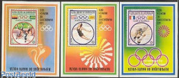 Delcampe - Upper Volta 1972 Olympic Winners 3 S/s, Mint NH, Nature - Sport - Horses - Cycling - Olympic Games - Swimming - Cyclisme