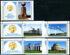 Delcampe - Uzbekistan 2006 15 Years Independence 5v, Mint NH, Art - Architecture - Usbekistan