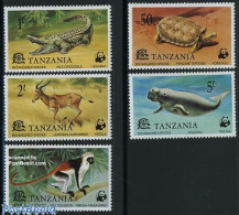 Delcampe - Tanzania 1977 WWF, Animals 5v, Mint NH, Nature - Various - Animals (others & Mixed) - Crocodiles - Monkeys - Reptiles .. - Emissions Communes