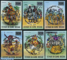 Delcampe - Guinea Bissau 1976 UPU Centenary 6v Imperforated, Mint NH, Various - Folklore - Guinée-Bissau