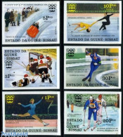 Delcampe - Guinea Bissau 1976 Olympic Winter Games 6v Imperforated, Mint NH, Sport - (Bob) Sleigh Sports - Ice Hockey - Olympic W.. - Invierno