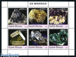 Delcampe - Guinea Bissau 2003 Minerals 6v M/s, Mint NH, History - Geology - Guinée-Bissau