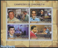 Delcampe - Guinea Bissau 2008 Chess Masters 4v M/s, Mint NH, Sport - Chess - Echecs