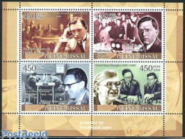 Delcampe - Guinea Bissau 2008 Chess Masters 4v M/s, Mint NH, Sport - Chess - Echecs