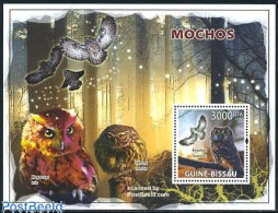Delcampe - Guinea Bissau 2008 Owls S/s, Mint NH, Nature - Birds - Birds Of Prey - Owls - Guinée-Bissau