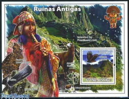 Delcampe - Guinea Bissau 2008 Antique Ruins S/s, Mint NH, Nature - Birds - Birds Of Prey - Guinée-Bissau