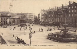 Delcampe - CPA Bordeaux La Place De La Comedie Et Rue Saint Catherine - Bordeaux
