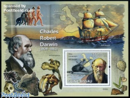 Delcampe - Guinea Bissau 2009 Charles Darwin S/s, Mint NH, History - Transport - Explorers - Ships And Boats - Explorateurs