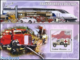Delcampe - Guinea Bissau 2006 Red Cross S/s, Mint NH, Health - Transport - Red Cross - Automobiles - Fire Fighters & Prevention -.. - Croix-Rouge