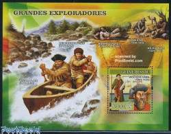 Delcampe - Guinea Bissau 2007 Explorers, Vasco Da Gama S/s, Mint NH, History - Transport - Explorers - Ships And Boats - Explorateurs