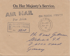 Delcampe - Malta: 1970: Air Mail Einschreiben - Valletta Nach Deutschland - Malta