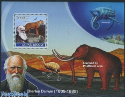 Delcampe - Guinea Bissau 2007 Charles Darwin S/s, Mint NH, History - Nature - Explorers - Cat Family - Fish - Prehistoric Animals - Explorateurs