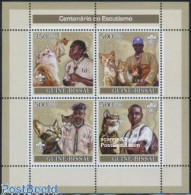Delcampe - Guinea Bissau 2007 Scouting, Cats 4v M/s, Mint NH, Nature - Sport - Cats - Scouting - Guinée-Bissau