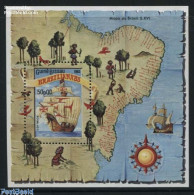 Delcampe - Guinea Bissau 1983 Brasiliana S/s, Mint NH, History - Transport - Various - Explorers - Ships And Boats - Maps - Explorateurs