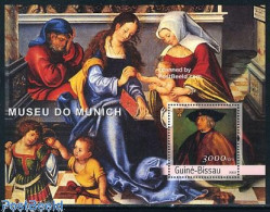 Delcampe - Guinea Bissau 2003 Munich Museum S/s, Mint NH, Art - Museums - Paintings - Museos