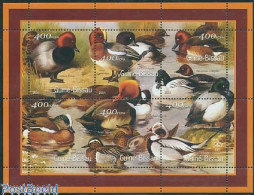Delcampe - Guinea Bissau 2001 Ducks 6v M/s, Mint NH, Nature - Birds - Ducks - Guinée-Bissau