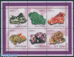 Delcampe - Guinea Bissau 2001 Minerals 6v M/s, Mint NH, History - Geology - Guinée-Bissau
