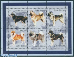 Delcampe - Guinea Bissau 2001 Polar Dogs 6v M/s, Mint NH, Nature - Dogs - Guinée-Bissau