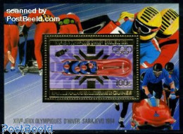 Delcampe - Guinea, Republic 1983 Olympic Winter Games S/s, Gold, Mint NH, Sport - (Bob) Sleigh Sports - Olympic Winter Games - Invierno