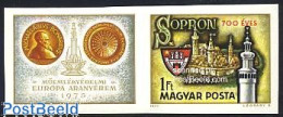 Delcampe - Hungary 1977 Sopron 1v+tab Imperforated, Mint NH, History - Coat Of Arms - Ungebraucht